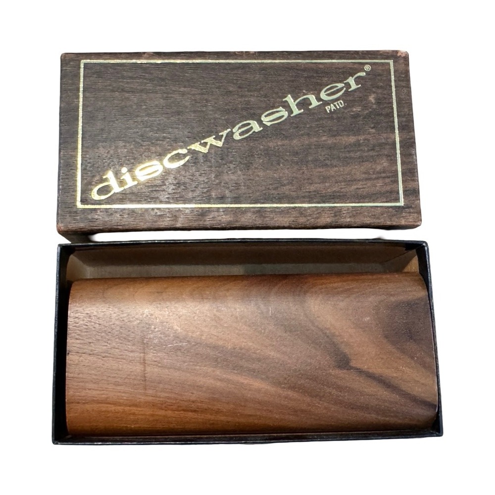 Discwasher Vintage Vinyl Record Cleaning Brush Walnut Wood Handle with Box